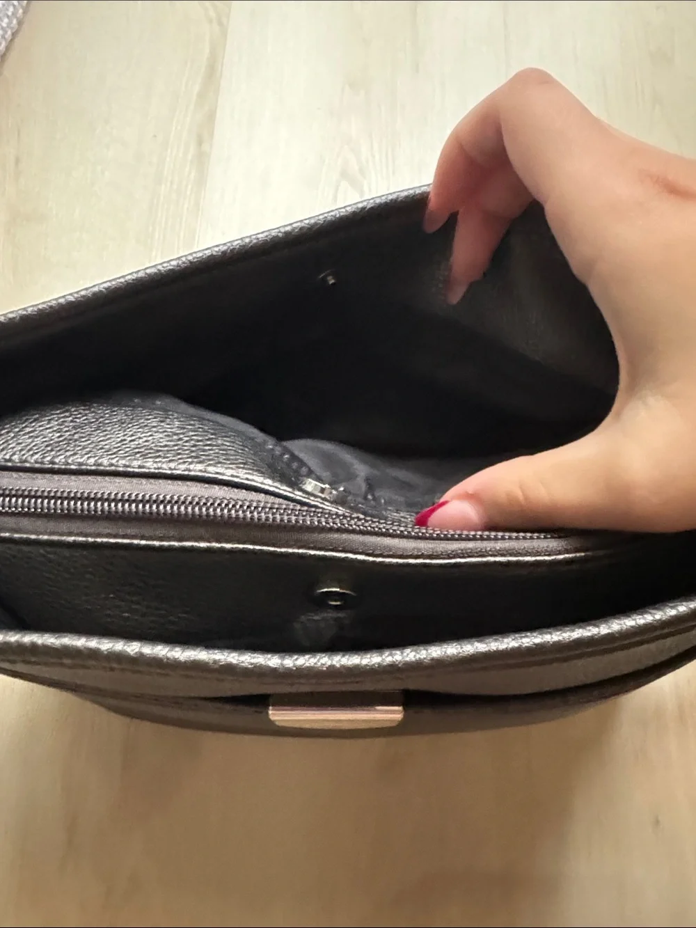 Rosetti Dark Brown Pebbled Crossbody Bag
